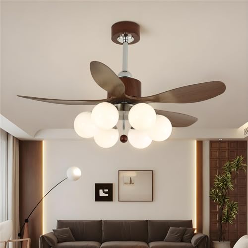Image of European Luxury Fan Light Retro Living Room Bedroom Elegant Restaurant Study Villa Hotel Western Cafe Remote LED Ceiling Light (Style 28)