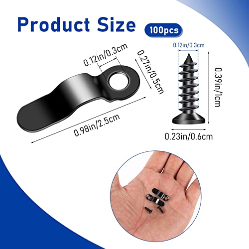 100 Sets Bilderrahmen Zubehör Rahmen Bild Drehknopf Eisen Bilderrahmen Zubehör,Metallrahmen-Hardware-Nägel, Foto-Bilderrahmen-Hardware-Clips, Befestigungselemente mit Drehknopf und Schrauben