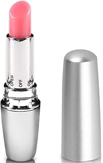 Mini Vibrador Masajeador Potente en Forma de Lápiz Labial Discreto y Elegante para Mujeres con 10 Modos de Vibración (Gris)