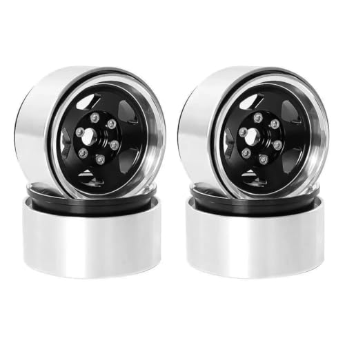 RC�A�b�v�O���[�h���f�� 5 �� 1.9/2.2 �C���`�z�C�[���n�u 4 �����p For AXIAL For SCX10 90046 For Traxxas For TRX4 For Defender D90 1/10 RC �J�[���i����(Bkack,
