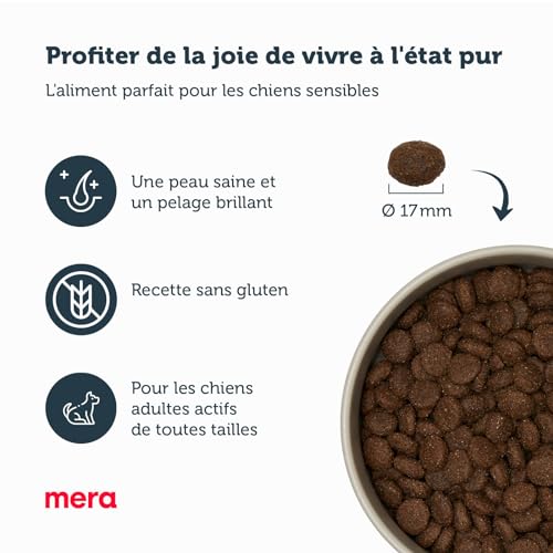 MERA Pure Sensitive Agneau et Riz, Croquettes pour Chien adulte Sensibles, aliment sans Blé et sans sucre (4 kg) – Image 3