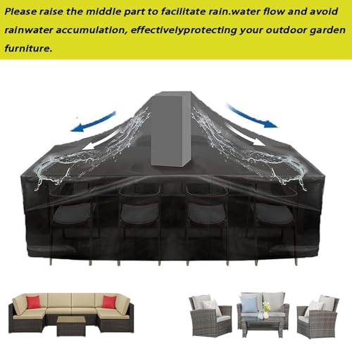 Housse de protection imperméable meubles extérieur 420D grand format noir - 8