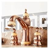 Bagno 3 Fori Doppio Manico Dolcato Dolcano Acqua Ballo d'Acqua Solido Ottone nel Bagno Mixer Prodotti