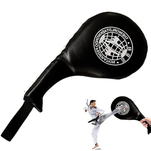 TMRBBesty Raquette Taekwondo, Coussinets de Frappe pour Taekwondo, Kickboxing Karate Kicking Target, Design à Double Couche, Noir, Polyuréthane