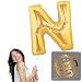 40 Inch Giant Jumbo Helium Foil Mylar Balloons (Premium Quality), Matte Gold, Letter N