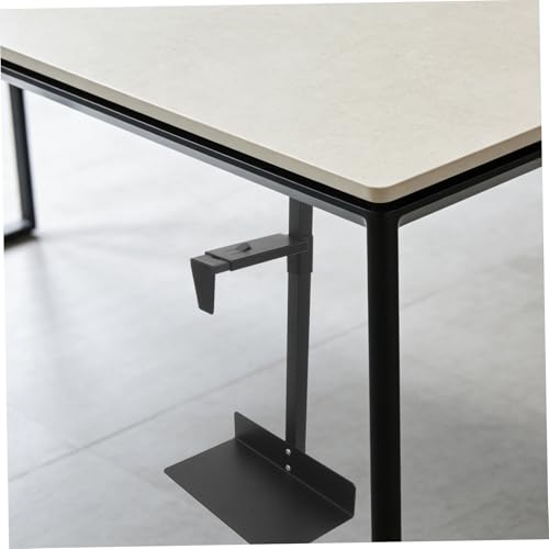 Soporte para CPU de escritorio y soporte para torre de computadora, ajustable 5.1"-8.5" de ancho y 3.9"-18.5" de altura, soporte para CPU con montaje de tornillo para oficina y estación de trabajo en casa, acero negro miniatura 5
