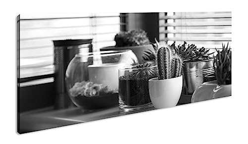 Panorámico de sueño de todos los amantes de Kectus, 100 x 50 cm, efecto: negro/blanco como lienzo, diseño listo enmarcado en marco de madera auténtica, impresión digital de alta calidad con marco