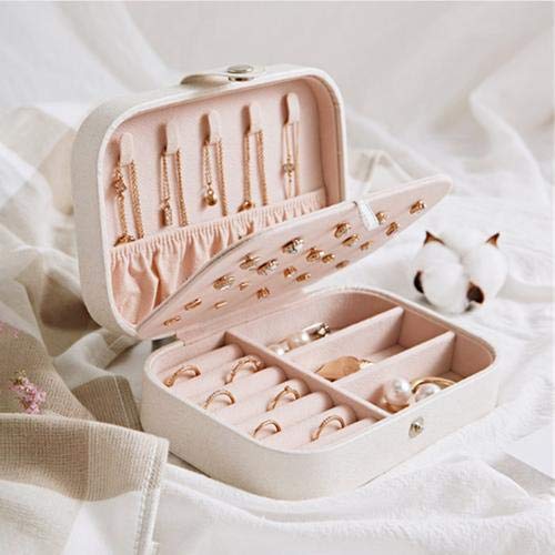Loveinwinter Trousse à Bijoux de Voyage Boîte de Rangement pour Bagues Boîte à Bijoux pour Filles Boucles d'oreilles Bijoux boîte de Rangement Multifonctions Anneaux Cover
