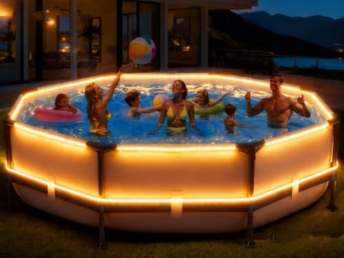 Gonoce Above Ground Pool Lights, 33Ft LED Strip Light up Pool, IP68 Waterproof, Pool Decor Lighting Accessories