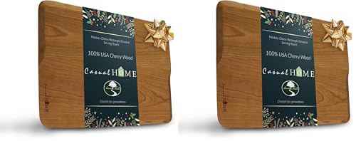 Casual Home Serving Board, Rectangular 13.75x11, Natural Cherry (Pack of 2)