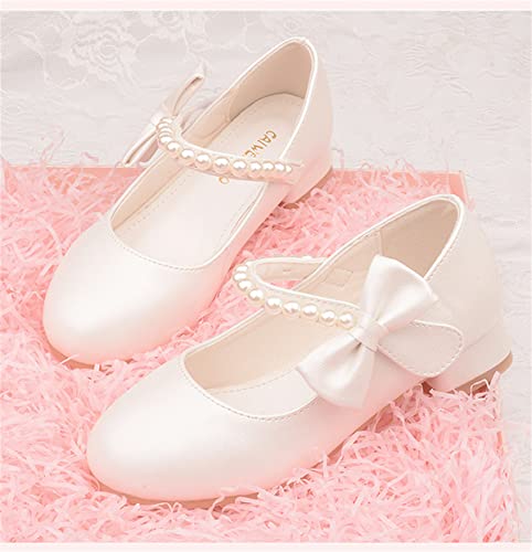 Girls Dress Shoes Mary Jane Flower Girl Low Heels Princess Shoes for Wedding Party 55193