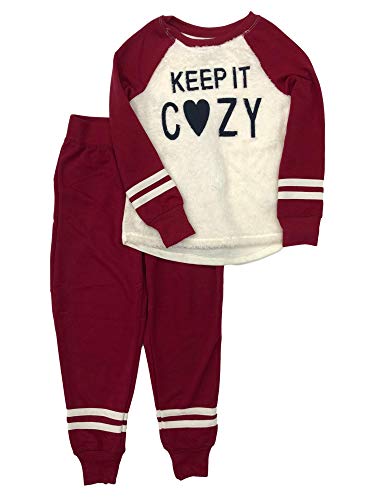 Girls Red Keep It Cozy Pajamas Fleece Top & Jogger Pants Sleep Set Large