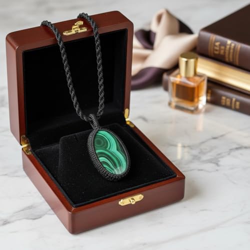 Pendentif malachite naturelle ovale LK_S_GP_0440 : l'idée cadeau idéale - 3