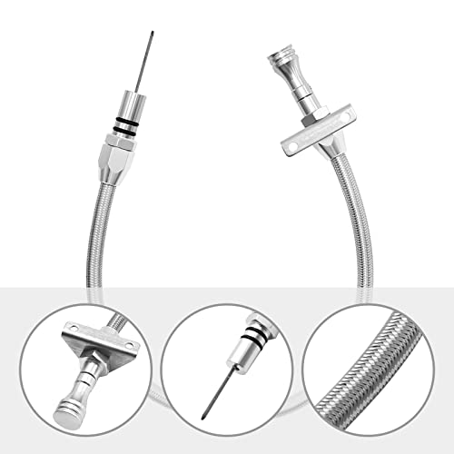 Uoienrt FU1HS1806 Transmission Dipstick Stainless Braided Hose, Replacement For Chevy Gm Th350 Th-400 700R4 Tranny Sbc Bbc Trans thumb #5