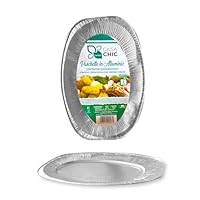 CasaChic Aluminium-Tablett, mittelgroß, 1 Stück, Einweg-Servierteller aus Aluminium (43 x 28 x 3 cm)