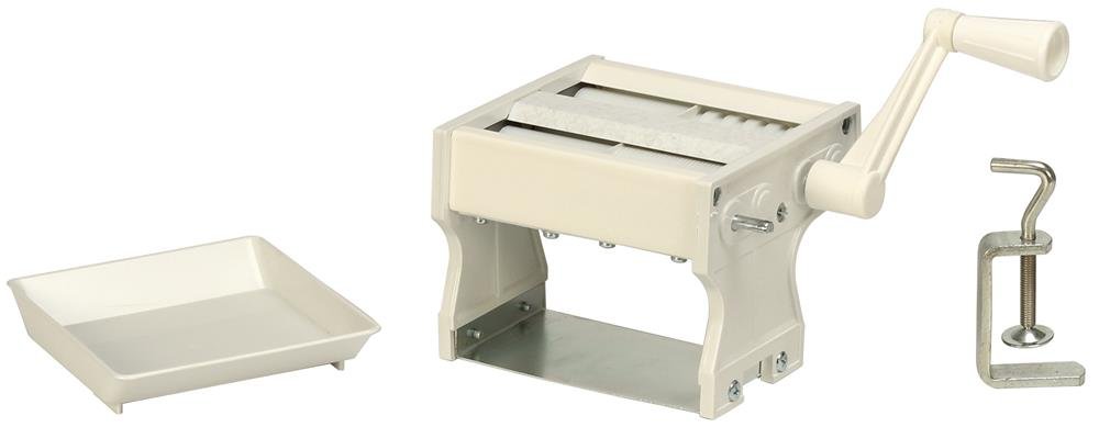 MAAJ Nudelmaschine 4in1 mit Auswellwalze + 0,7 + 1 mm Feine Suppennudeln + 6 mm Tagliatelle, Manuelle Bedienung, Pasta Maker aus Spezial-Kunststoff