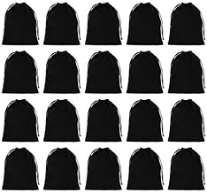 Dokeno 20 Pieces Jewelry Bags, Velvet Bag for Jewelry, Sweet Gift Bags with Soft Velvet Drawstrings, Velvet Bags for Jewelry, Wedding Party 12 x 15 cm (Black)