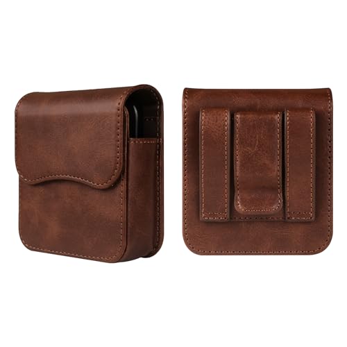 Compatible avec Samsung Galaxy Z Flip 7/6/5/4/3/2/5G Sacoche Ceinture Telephone Portable Cuir, Homme Étui de Transport pour Téléphone Pochette Ceinture Sac...