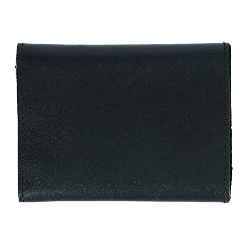 CTM Men's Leather Eagle Print Trifold Double Snap Chain Wallet, Black3