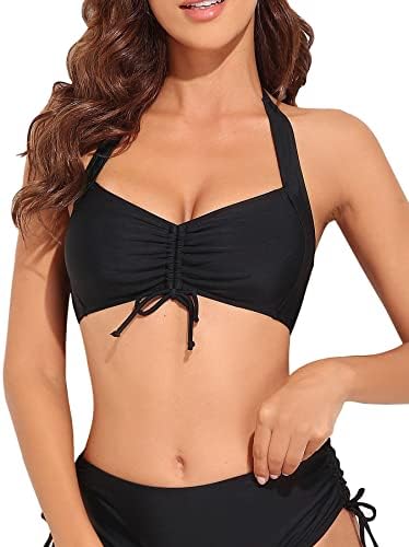 drawstring front bikini top