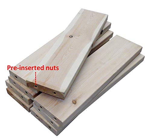 DIYHD 87" Unfinished Rolling Library Wooden Step Ladder with Glab Handle,No Sliding Hardware - Thumbnail 7