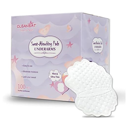 Large Disposable Underarm Sweat Pads for Women and Men Fight Hyperhidrosis [100 Pack], CLEANEAT Armpit Sweat-Absorbing Pads Comfortable Unflavored,Non Visible,Non Sweat Adhesive Armpit Protection