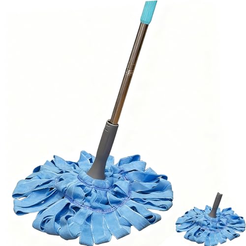 EaseYourDay Self-Wringing Twist Mops, Hands-Free Ratchet Wringing, Microfiber Mop with 1 Extra Refill