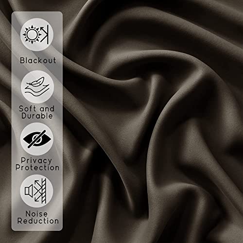 Dark Brown Short Basement Window Curtains,Blackout Thermal Insulated Small Cafe Curtains 36 Inch Length For Kitchen Bathroom Windows Cabinet Door Window Cover,Chocolate Coffee Brown,Set Of 2 Panels #TOP6