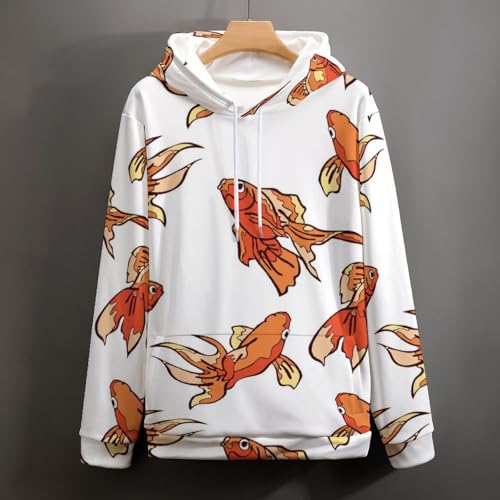 Hoody sweatshirt pull poisson rouge pour affronter le froid avec style