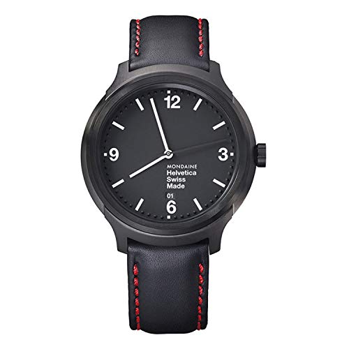 Mondaine �����f�B�[�� �����Y MH1.B 1221.LB �w�����F�`�J No1 �j���[���[�N�G�f�B�V���� ���b�h �A�i���O�N�H�[�c �u���b�N �r���v