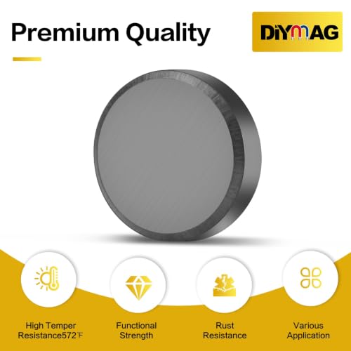 Image of DIYMAG Strong Adhesive Magnets,55pcs 0.7x0.2in Fridge Refrigerator Magnet | Small Round Black Ceramic Button Neodymium Magnets, Heavy Duty,for Whiteboard,Crafts,Office, Scientific,Refrigerator,Fridge