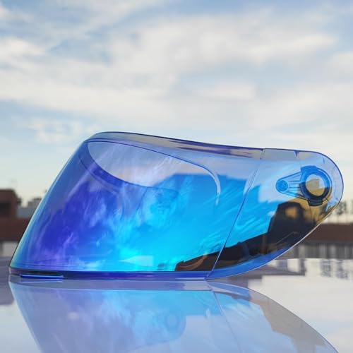 XYJTC Lente de Casco de Motocicleta, Woljay Visor Casco de Motocicleta Lente de Casco Protector contra el Viento for Woljay 991 661 for Visera de Escudo (Cromo)(Titanium Blue)