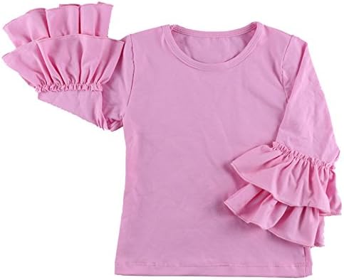 VduanMo Baby Girls Cotton Ruffle T Shirt Tops X-Large Pink