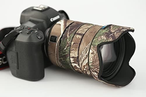 Rolanpro Mirrorless Camera Camouflage Lens Cover for Canon RF 24-105mm F/4L is USM Raincover Lens Protective Sleeve Case-#3 Jungle camo Waterproof