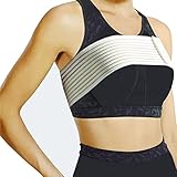 BANWMEN Post Surgical Implant Stabilizer Strap Support Brace Bandage, Breast Augmentation and Reduction Band, Chest Compression Support Band for Large Breast Exercise, Fits Most (White)