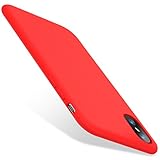 TORRAS [Love Series iPhone X Case 2017 (ONLY), Liquid Silicone Gel Rubber Shockproof Case Soft Microfiber Cloth Lining Cushion Compatible with iPhone X (2017), Red