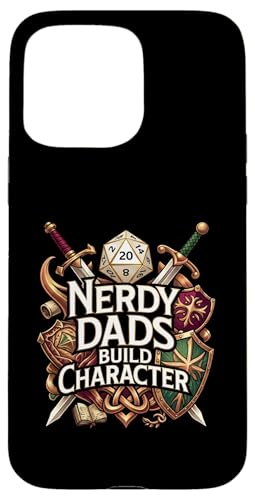 Nerdy Dads Build Character Funny RPG Dice Tabletop Gamer �X�}�z�P�[�X iPhone 15 Pro Max �p
