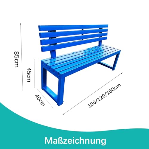 Mueble de madera de acero y negro para jardin con acabado premium resistente de 3 plazas 3