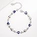 kelistom 925 Sterling Silver Bracelets for Women Teens, Love Heart Charm Chain Bracelet Bangle Fashion Jewelry Gifts (heart-2 blue zircon)