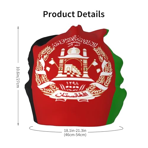 Afghan Flag Children Hip Hop Knitted Hat Kids Elastic Leisure Knit Cap Warm Sleep Beanies Black2
