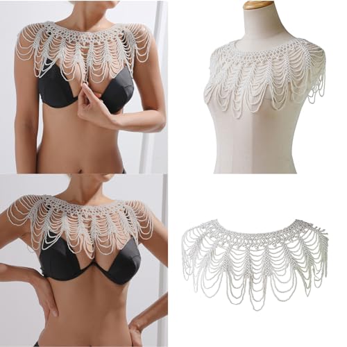 Pearl Beaded Shawl For Female Wedding Shoulder Wrap Pashmina For Women Wrap Cloak For Evening Banquets Night Gowns Shawl2