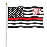 Hypoth Thin Red Line Firefighters US Flag 3X5 ft- Red Lives Matter First Responder American Flag...