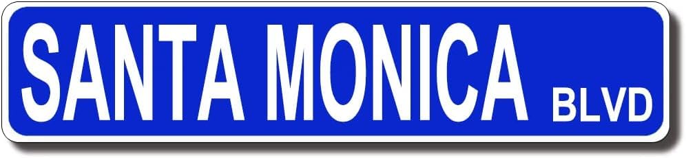 Santa Monica Blvd Sign Warning Sign Santa Monica Novelty Zone Sign Wall Decor For Farm Yard Front Door Indoor Outdoor Street Sign Rustic Road Sign 40x10 Cm