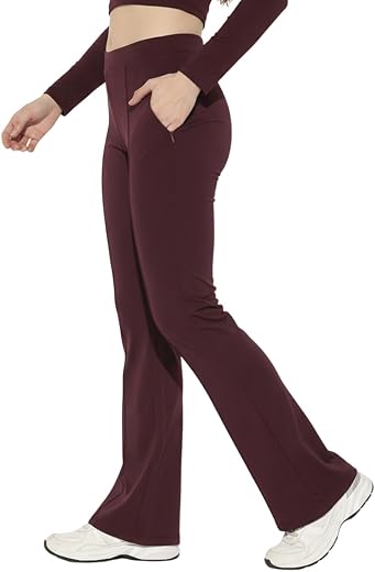 Vogaan Women's &amp; Girl's Premium Poly Spandex Mid Waist Yoga Leggings for Women – 4 Way Stretch Airmax Breathable Gym Tight...