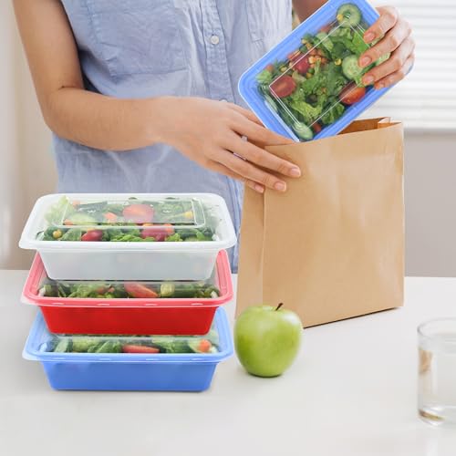 Image of LOKATSE HOME 24 Pack Multi-Color Meal Prep Food Storage Containers with Lids Reusable Lunch Bento Boxes, BPA Free, Stackable, Microwave /Dishwasher /Freezer Safe