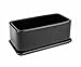 Vencer 10 Inch Rectangular Modern Minimalist Ceramic Succulent Planter Pot - Window Box with Saucer,Office Desktop Potted Stand,Black,VF-001B