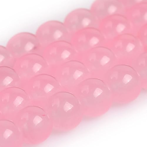 Miniatura 2 de JOE FOREMAN Cuentas redondas de piedra natural de jade rosa de 0.315 pulgadas para hacer joyas, cuentas de 15 pulgadas, piedras semipreciosas,