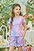 Arshiner Girls Tie Dye Lounge Set 2Piece Fashion Shirt & Shorts PJ Set Little Girls Sleepwear Size 8-10