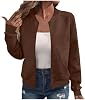 Yaoeye Chaqueta Bomber para Mujer 2026, Texturizada, Ligera, con Cremallera, Cuello Alto, Abrigo Casual de Otoño, Prenda Exterior de Moda 2
