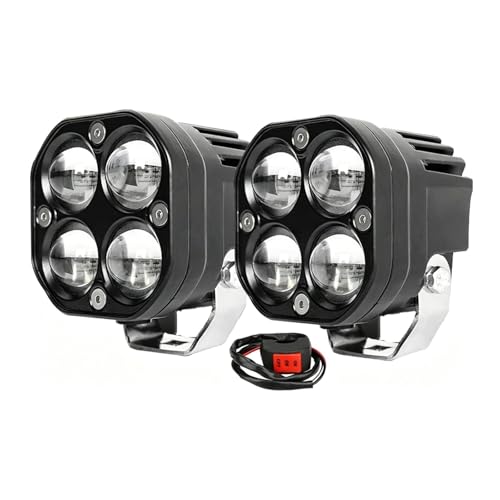 Feux antibrouillard moto LED 30000LM longue portée étanche double couleur 12V 24V pour SUV